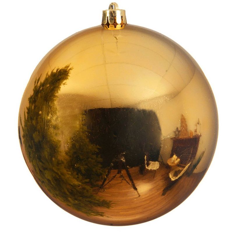 Foto van Grote raam/deur/kerstboom decoratie gouden kerstballen 25 cm glans - kerstbal