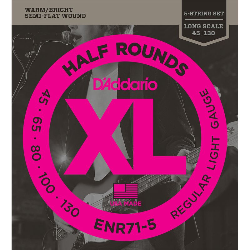 Foto van D'saddario enr71-5 half rounds snaren voor 5-snarige basgitaar