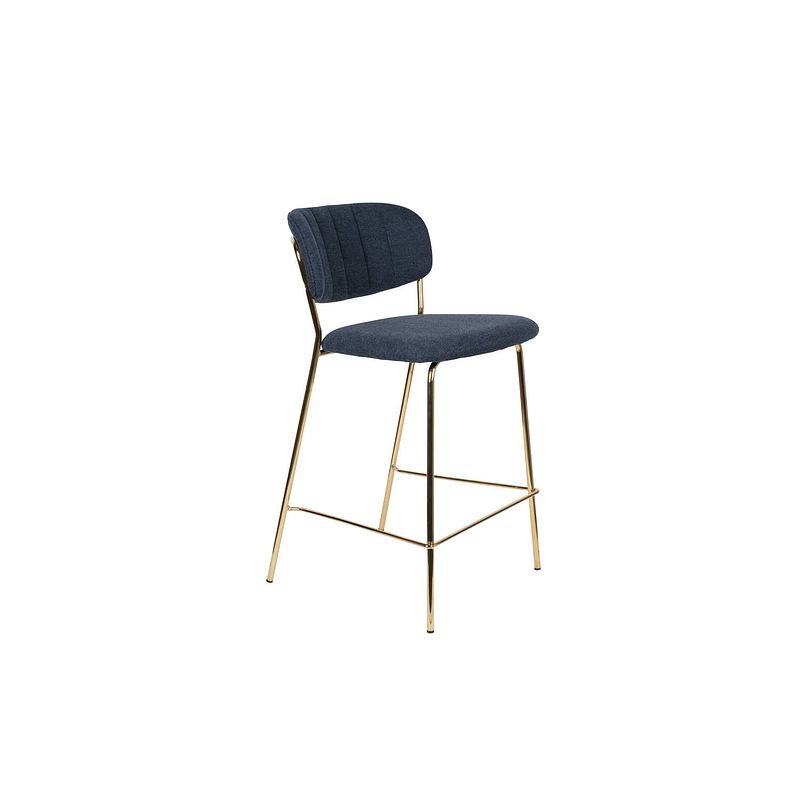 Foto van Anli style counter stool jolien gold/dark blue