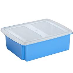 Foto van Sunware opslagbox kunststof 17 liter blauw 45 x 36 x 14 cm met deksel - opbergbox
