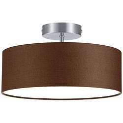 Foto van Trio plafondlamp hotel 16 cm 2 x e14 staal 40 watt bruin