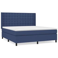 Foto van The living store boxspringbed - comfort pocketvering - middelhard - 180x200 cm - blauw