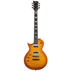 Foto van Esp ltd deluxe ec-1000t honey burst satin met fishman fluence linkshandige elektrische gitaar