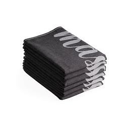 Foto van Luxe theedoeken - 6 stuks - patroon grill master - zwart - 50x70cm