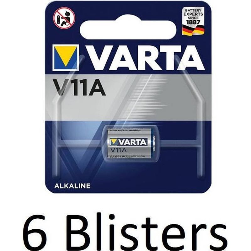 Foto van 6 stuks (6 blisters a 1 st) varta v11a wegwerpbatterij alkaline