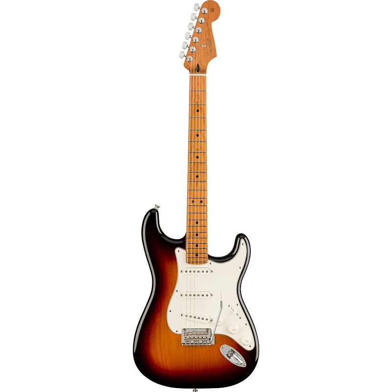 Foto van Fender player stratocaster roasted maple neck 3-color sunburst mn limited edition elektrische gitaar