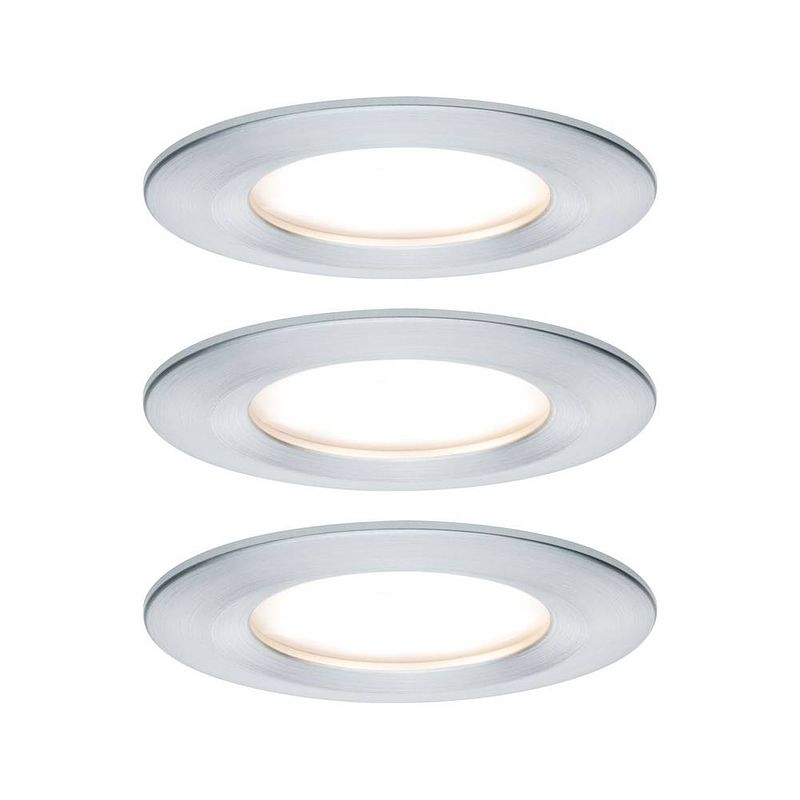 Foto van Paulmann nova inbouwlamp voor badkamer set van 3 stuks led led 18 w ip44 aluminium (gedraaid)