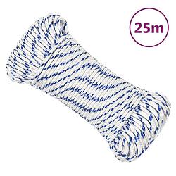 Foto van Vidaxl boot touw 3 mm 25 m polypropyleen wit