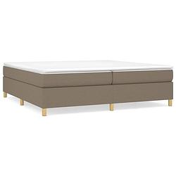 Foto van The living store boxspringframe - taupe - 203 x 200 x 35 cm - stof/multiplex - geschikt voor 200 x 200 cm matras