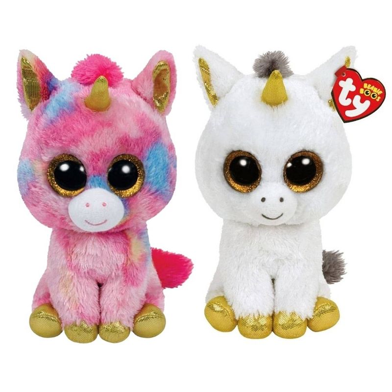 Foto van Ty - knuffel - beanie boo'ss - xl fantasia unicorn & pegasus unicorn