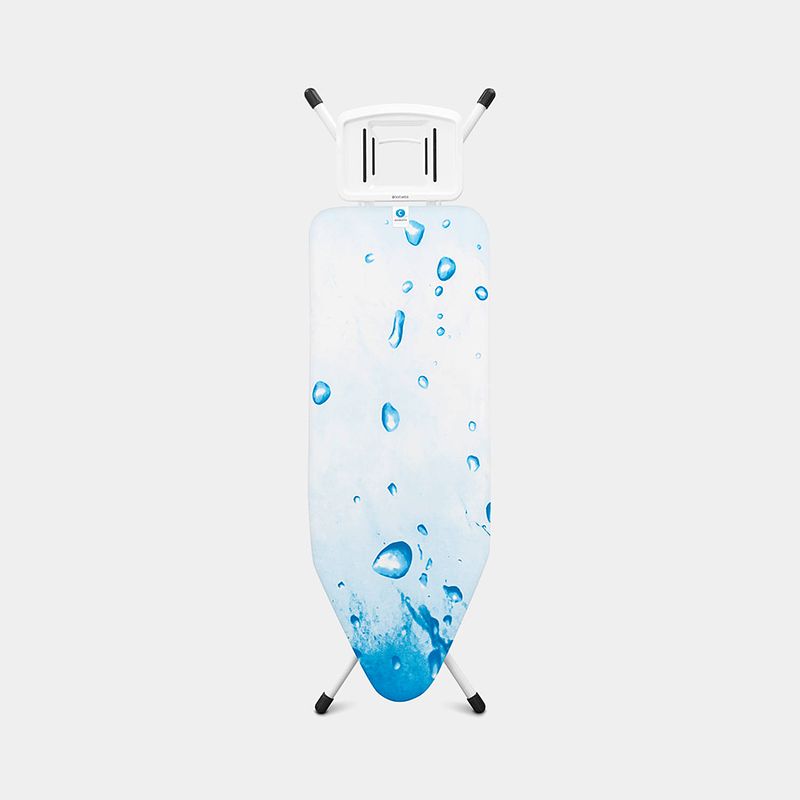 Foto van Brabantia strijkplank c, 124x45 cm ice water met solide strijkijzerhouder - white