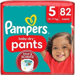 Foto van Pampers babydry pants maat 5, 82 luierbroekjes, 12kg17kg bij jumbo