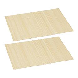 Foto van 6x stuks rechthoekige bamboe placemats beige 30 x 45 cm - placemats