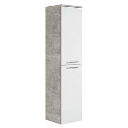Foto van Badplaats badkamerkast saturnus 35 x 35 x 130 cm - beton grijs met wit