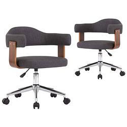 Foto van The living store draaibare eetkamerstoelen - set van 2 - grijs - 49.5x51.5x(94.5-115.5) cm