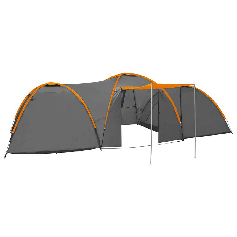 Foto van Vidaxl iglotent 8-persoons 650x240x190 cm grijs en oranje