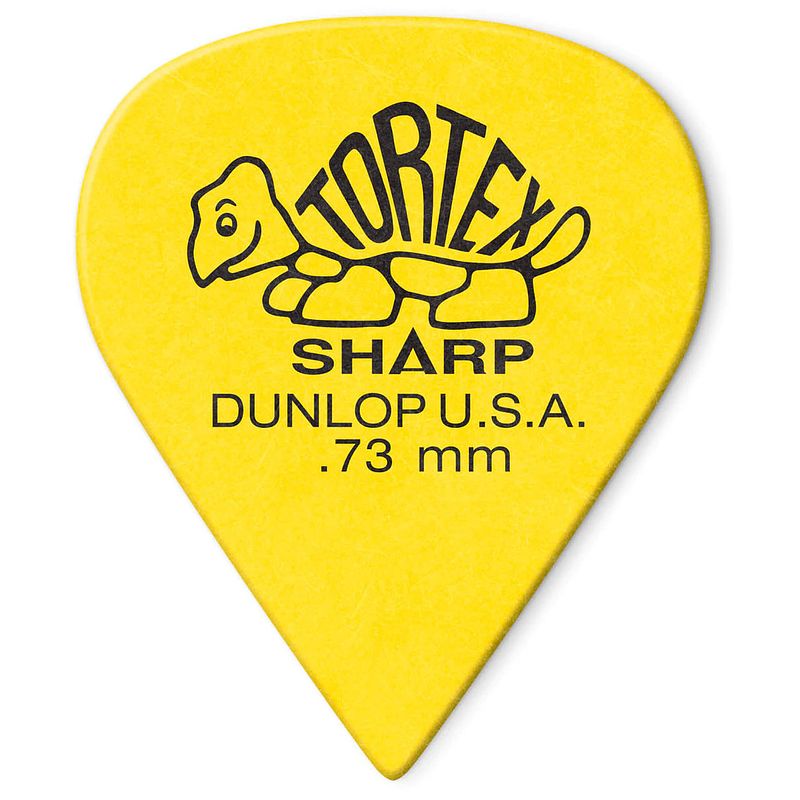 Foto van Dunlop 412p073 tortex sharp pick 0.73 mm plectrumset (12 stuks)