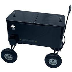 Foto van Elitecooler bolderwagen koelbox met luchtbanden - cooler black edition - zwart