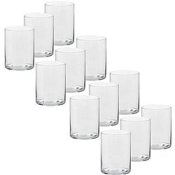 Foto van 12x glazen kaarsenhouders voor theelichtjes/waxinelichtjes 5,5 x 6,5 cm - waxinelichtjeshouders