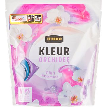 Foto van Jumbo kleur 3 in 1 wascapsules orchidee 16 wasbeurten