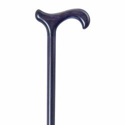 Foto van Classic canes houten wandelstok - beukenhout - marineblauw - derby handvat - voor heren en dames - lengte 89 cm