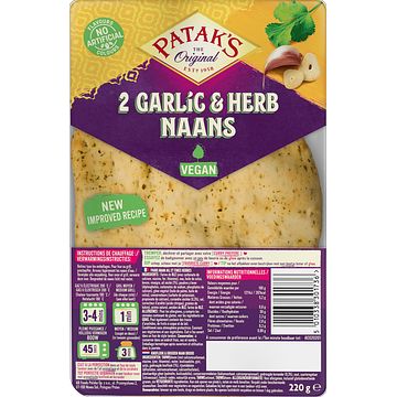 Foto van Patak's knoflook & kruiden naans 2 x 110g bij jumbo