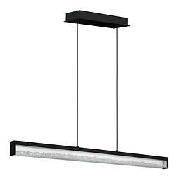 Foto van Eglo cardito 1 hanglamp - led - 100 cm - zwart - kristallen - dimbaar - glas