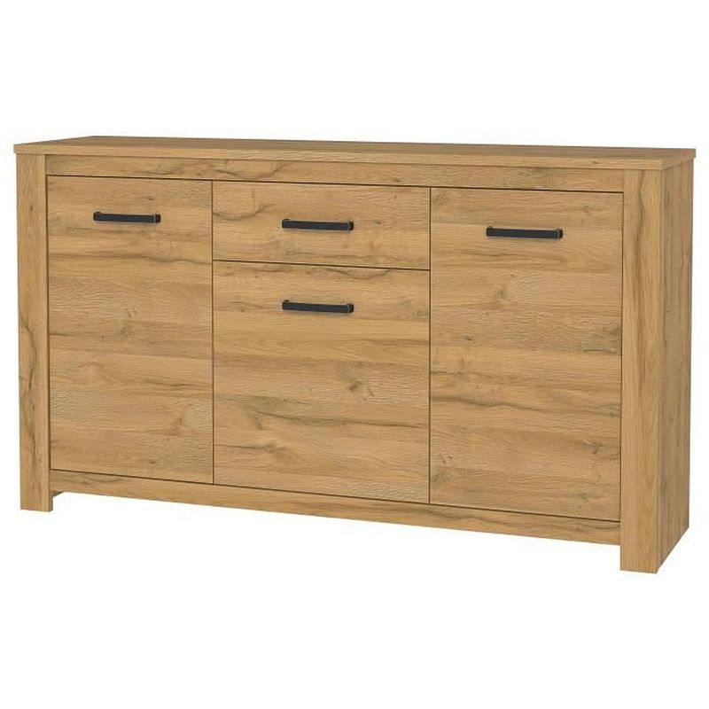 Foto van Havanna klassiek landelijk dressoir van laag eikenhout - l 161 cm