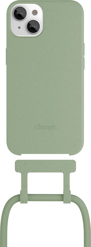 Foto van Change case apple iphone 14 back cover met koord groen
