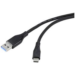 Foto van Renkforce usb-kabel usb 3.2 gen1 (usb 3.0 / usb 3.1 gen1) usb-c® stekker 1.00 m zwart pvc-mantel rf-4995172