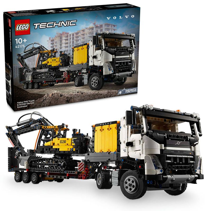 Foto van Lego technic volvo fmx truck & ec230 elektrische graafmachine 42175