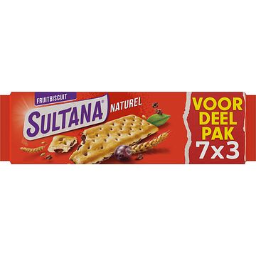 Foto van Sultana fruitbiscuit naturel voordeelpak promopack 7 x 3 stuks bij jumbo