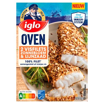 Foto van Iglo oven visfilets zonnebloem & lijnzaad 2 visfilets 220g bij jumbo