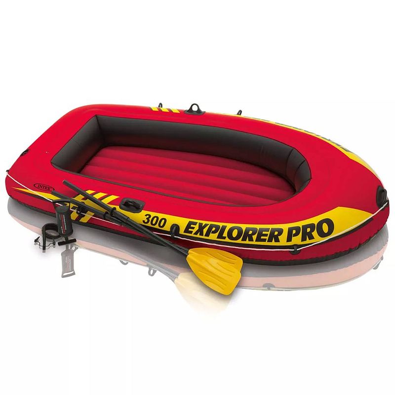 Foto van Intex explorer pro 300 opblaasboot met peddels en pomp 58358np