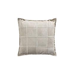 Foto van Ptmd cobie taupe suede leather cushion square l