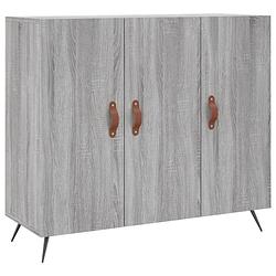 Foto van Vidaxl dressoir 90x34x80 cm bewerkt hout grijs sonoma eikenkleurig