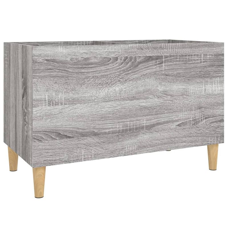 Foto van Vidaxl platenkast 74,5x38x48 cm bewerkt hout grijs sonoma eikenkleurig