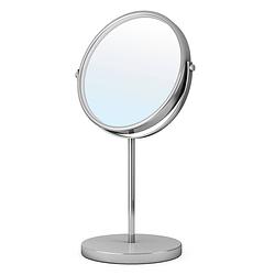 Foto van Orange85 make up spiegel dubbelzijdig vergroot zilver draaibaar make up spiegeltje dames beauty cosmetica