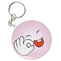 Foto van Lg-imports sleutelhanger smiley junior 5,8 cm roze