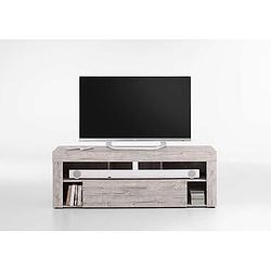 Foto van Tv-meubel glendale - grijs eikenkleur - 150x41x53 cm - leen bakker