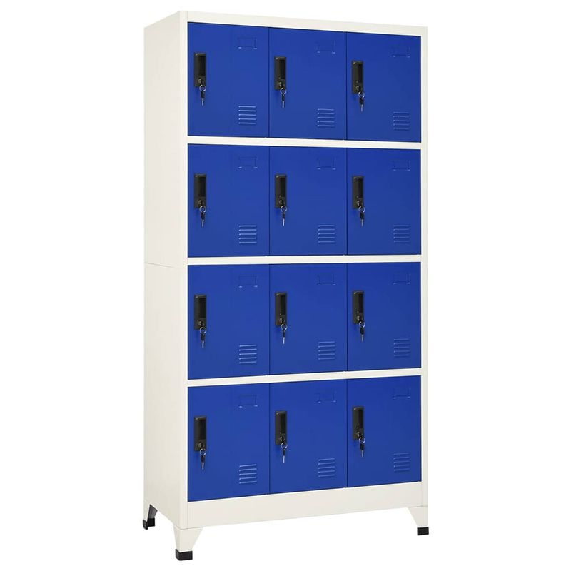 Foto van Infiori lockerkast 90x45x180 cm staal grijs en blauw