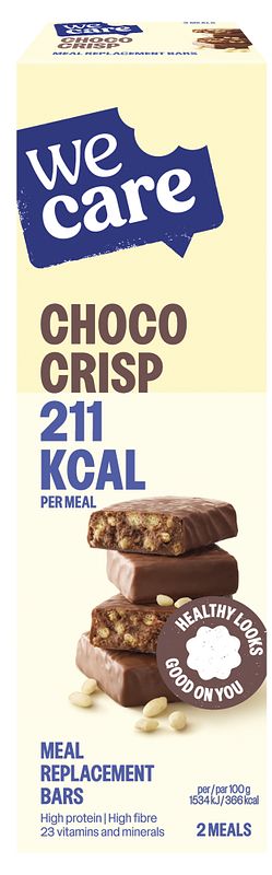 Foto van Wecare choco crisp meal replacement bars