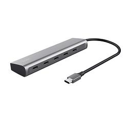 Foto van Trust halyx 5 port usb-c hub usb hub zilver