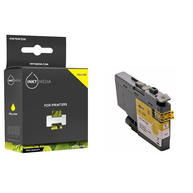 Foto van Inktmedia® -navulinkt - geschikt brother lc-3237ye / lc-3239ye xl inktcartridge geel - navul inkt - refill inkt