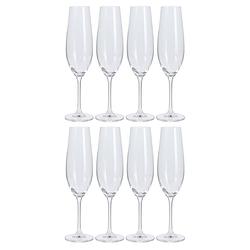 Foto van Atmosfera prosecco/champagneglazen - 8x - transparant - glas - 260 ml - hoog model - champagneglazen