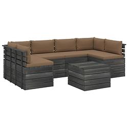 Foto van Vidaxl 7-delige loungeset met kussens pallet massief grenenhout