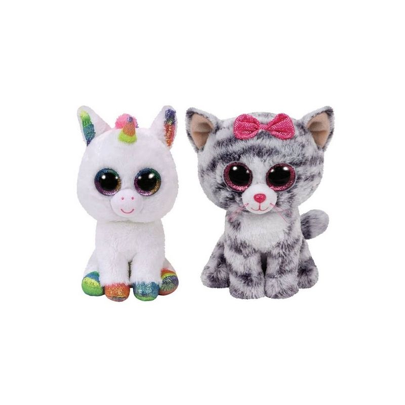 Foto van Ty - knuffel - beanie boo's - pixy unicorn & kiki cat