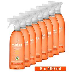 Foto van Method keukenreiniger spray - clementine - voordeelverpakking 8 x 490 ml