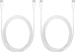 Foto van Apple usb c naar usb c kabel 2m kunststof wit duo pack