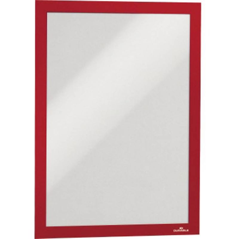 Foto van Durable 487203 duraframe a4 - 4872 infoframe, zelfklevend din a4 rood (b x h) 236 mm x 322 mm 2 stuk(s)